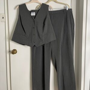 Old Navy Charcoal Pinstripe Women's Pantsuit Set